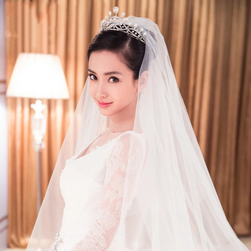 Bavoen высококачественный жемчуг для волос в виде короны с Цирконом Свадебные