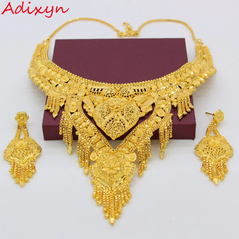 Adixyn эфиопское ожерелье и серьги набор украшений для женщин украшение