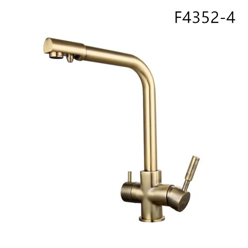 F4352 4 Frap черный смеситель для кухонной раковины семь букв дизайн вращение на 360 градусов водоочистный кран двойная ручка F4352 серия - Цвет: F4352 4