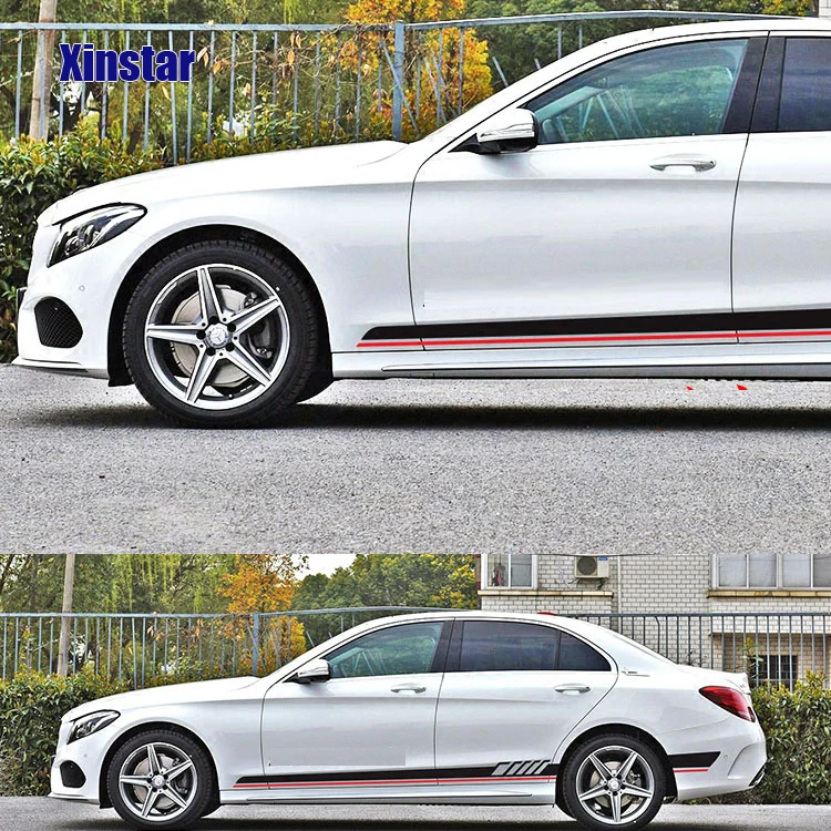 2 шт. Автомобильная боковая наклейка для Mercedes benz AMG C CLA E Glass C200l C180 A45|Наклейки на