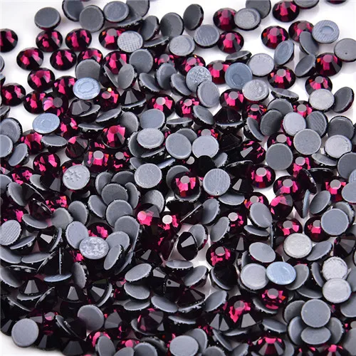 Dark purple Высокое качество AAAAA дизайн ногтей аксессуары исправление страз SS6-SS30 Стекло Стразы Камень Кристаллы свадебное платье для ткань одежды - Цвет: Dark purple