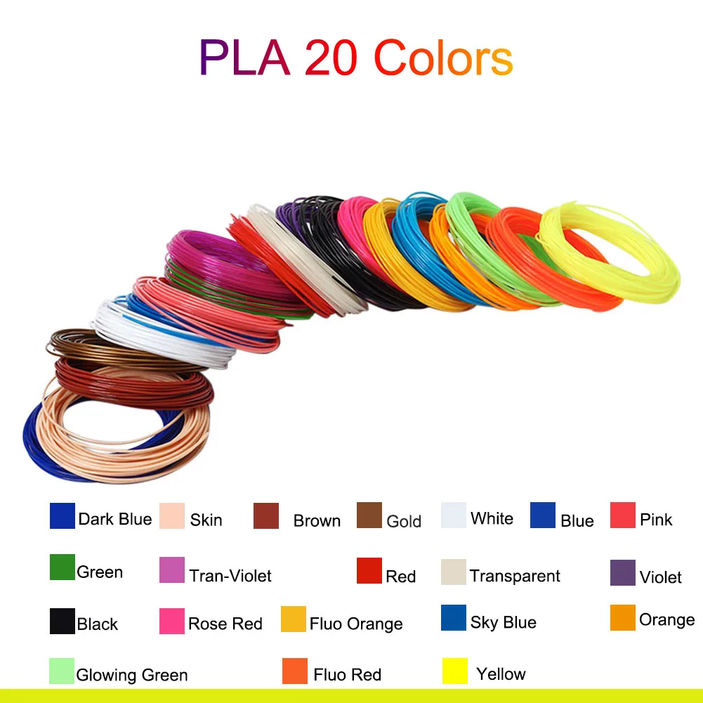 Hot Sale 5M 20 Colors 3D Pen Filament PLA 1.75mm Plastic Rubber Printing Filaments for Printer | Компьютеры и офис