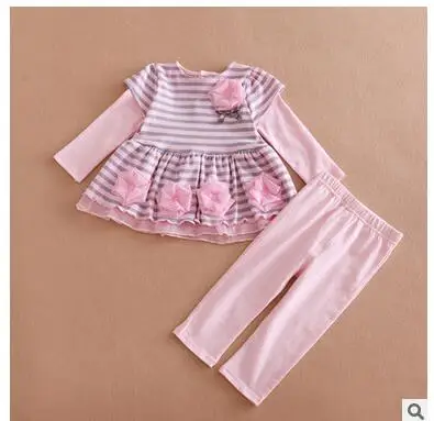 2017 г. Humor Bear/комплект одежды с цветочным рисунком для маленьких девочек хлопковый