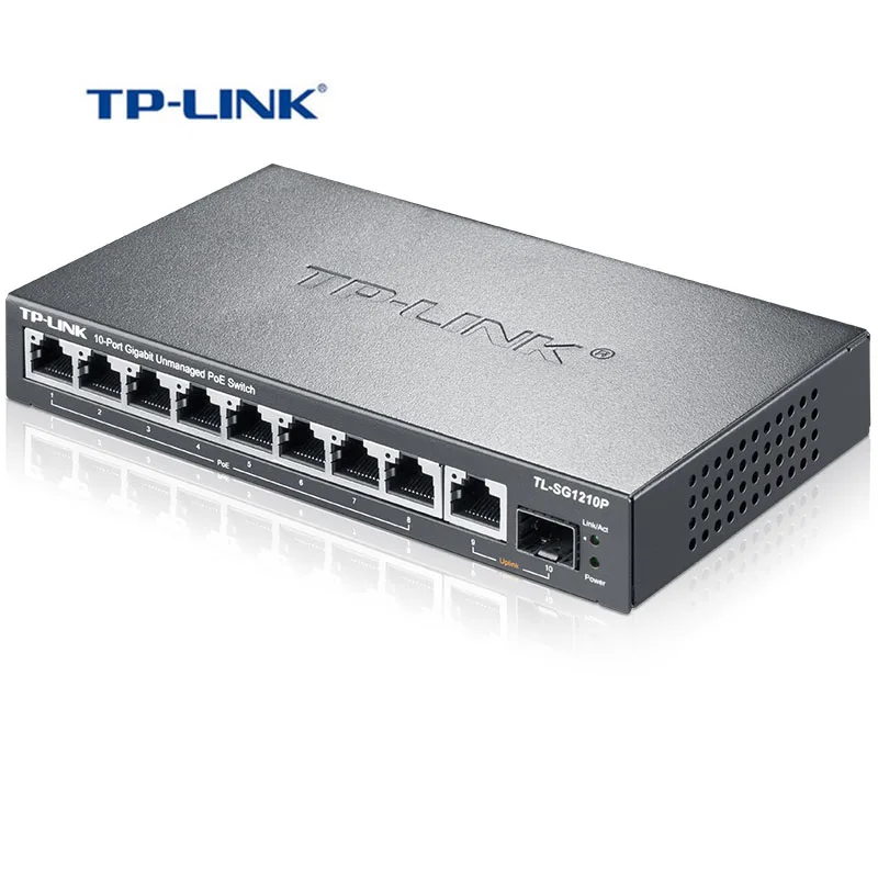 TP Link 8 портовый гигабитный коммутатор Ethernet с питанием по 1 порт независимый SFP