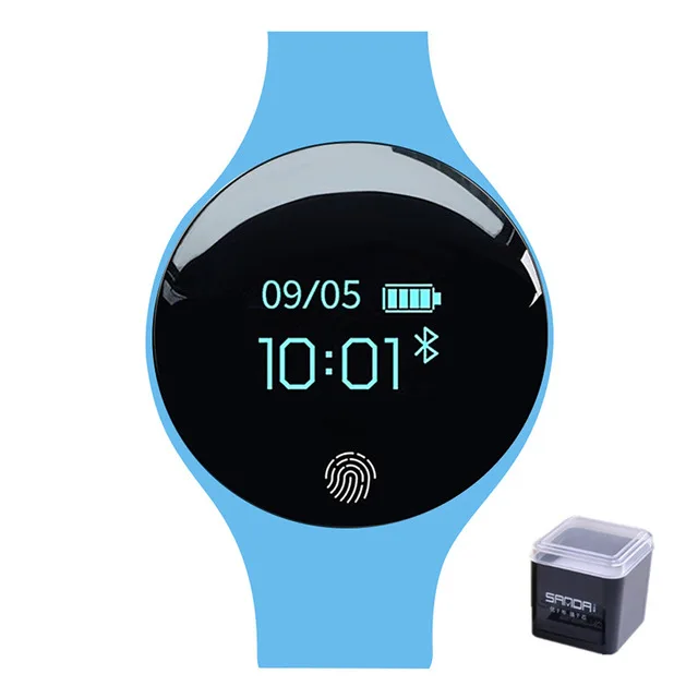 01 blue withbox SANDA умные часы для IOS Android мужские часы умный Шагомер фитнес женские часы водонепроницаемые спортивные часы Bluetooth часы - Цвет: 01 blue withbox