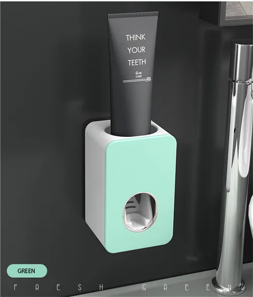 green Onepe Автоматический Дозатор зубной пасты соковыжималки пыленепроницаемый настенная подставка для зубных щеток крепление подставка Аксессуары для ванной комнаты Набор - Цвет: green
