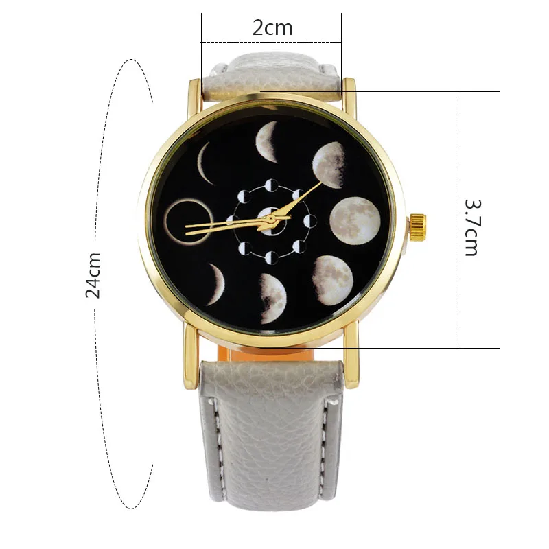 Женские часы часы женские наручные solar watch солнечные часы лунное затмение кожаный браслет бренд Geneva - Цвет: C gray