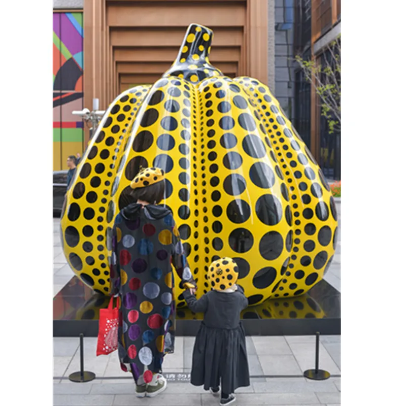Ручная работа, шерстяной войлок Yayoi Kusama, волнистые тыквенные береты, Креативные украшения для родителей и детей, статуэтки, шапка X1759