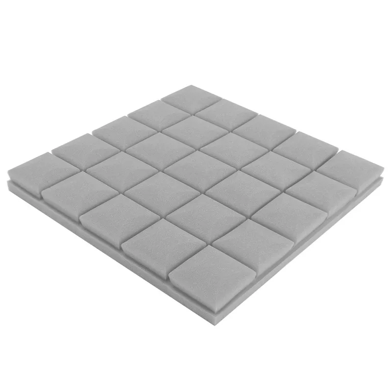 Серый 5Pcs Ticken Acoustic Foam Panel Sound Treatment Stop Noise Absorption Sponge Tiles Studio KTV Drum Room Soundproofing Padding - Цвет: Серый