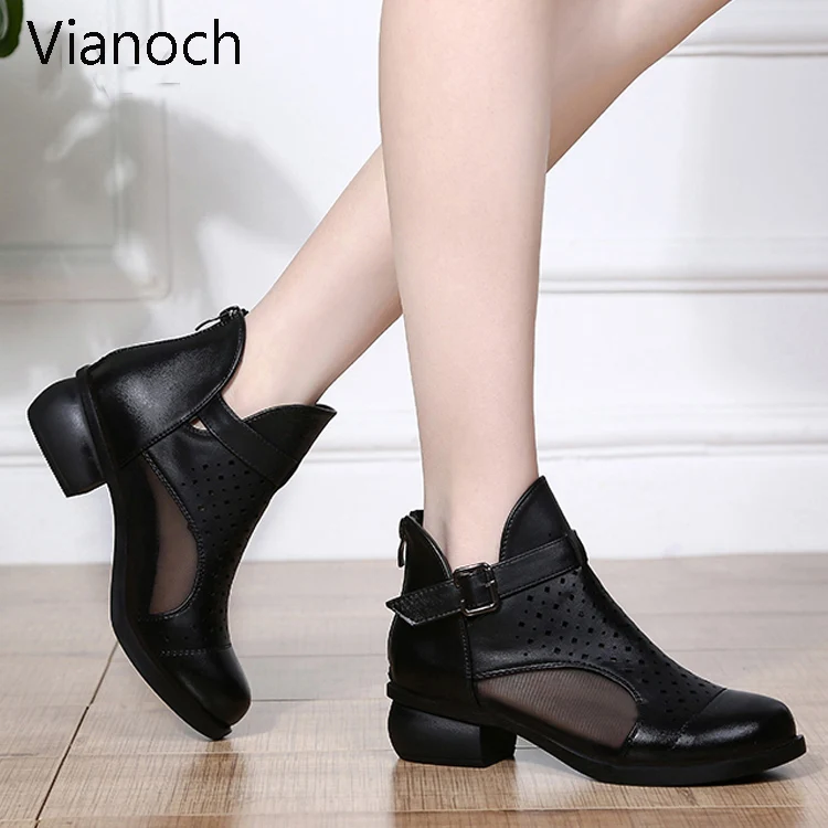 Новинка модная женская обувь летние сандалии с пряжкой сетчатые женские туфли на