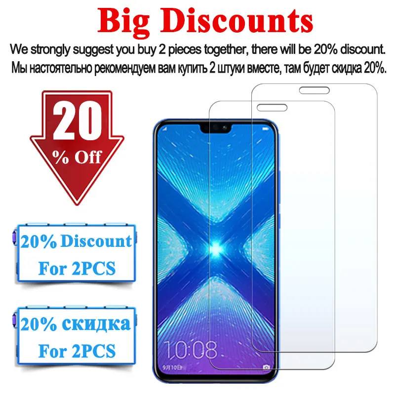 Защитное стекло на Honor 8X для Huawei 7X8X7 Защита экрана Huawai Xonor X8 X7 Huavei закаленное Броня