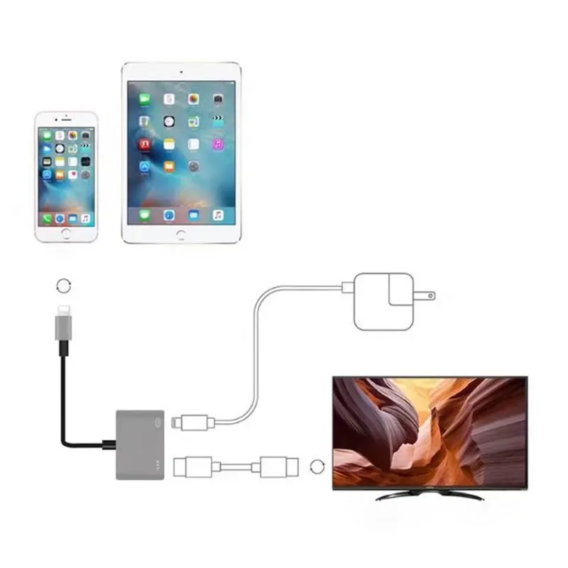 Оптовая продажа адаптер EASYA для освещения в HDMI iPhone X 8 7 Plus 6 6S iPad серии цифровой AV