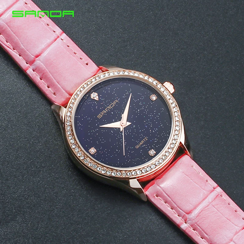 SANDA, модные женские часы montre femme, Топ бренд, роскошные женские кварцевые часы, женские часы, женские водонепроницаемые часы, Reloj Mujer