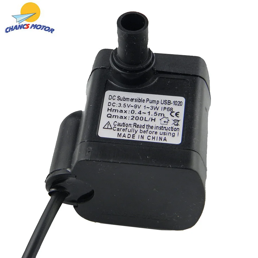 Погружной водяной мини насос постоянного тока 3 Вт 5 9 В С USB 1020 для солнечной