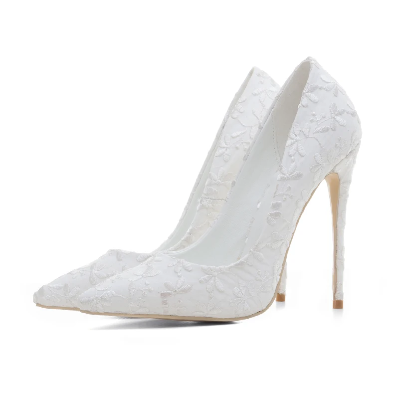Белый Для женщин свадебные Невеста Обувь для Женская обувь на шпильках Высокие