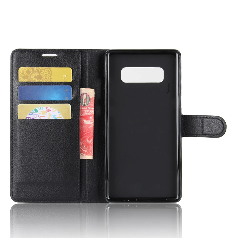 30pcs/lot free shipping Lychee wallet leather PU+TPU cover case card holder for Samsung galaxy note 8 | Мобильные телефоны и