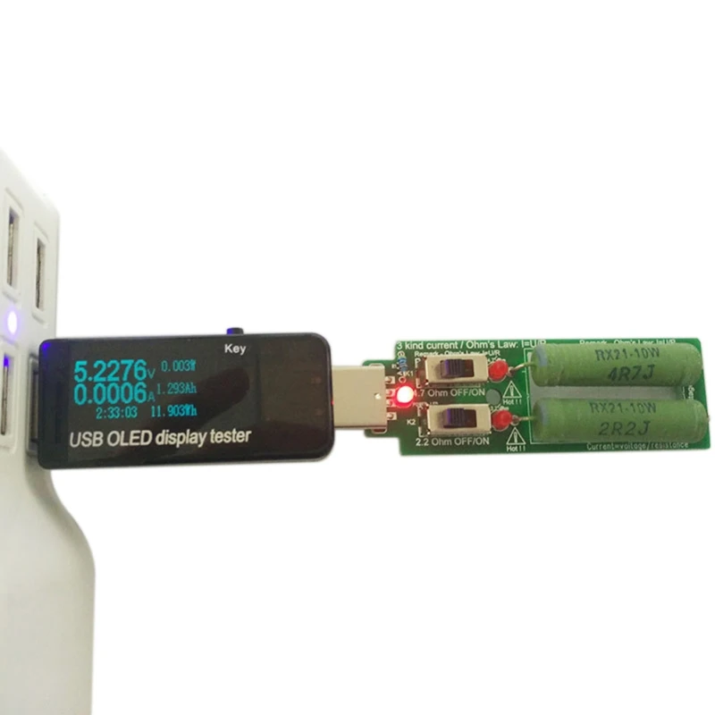 Регулируемый переключатель резистор USB DC электронная нагрузка 5 в 1A 2A 3A емкость батареи тестер напряжения разряда сопротивление