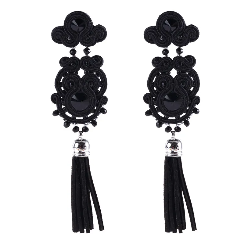 KPACTA простые этнические драгоценные серьги-кисточки для женщин Стразы сумуж