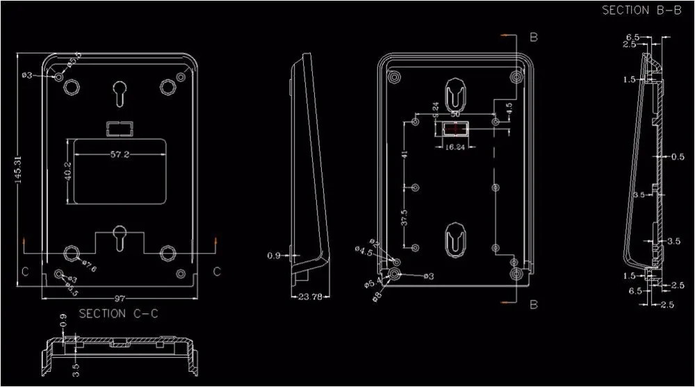 5 шт./партия корпус для RFID-контроллера доступа 150x95x35 мм