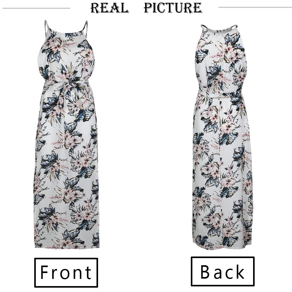 2018 летнее женское пляжное платье макси в стиле бохо с высоким вырезом