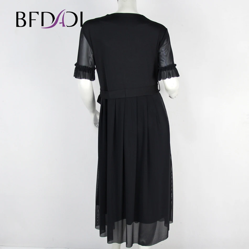 BFDADI Summer Dress 2020 Women Elegant Vintage Office Business Solid casual Short Sleeve Sheath Party Dresses Z 1804|Женские платья| |