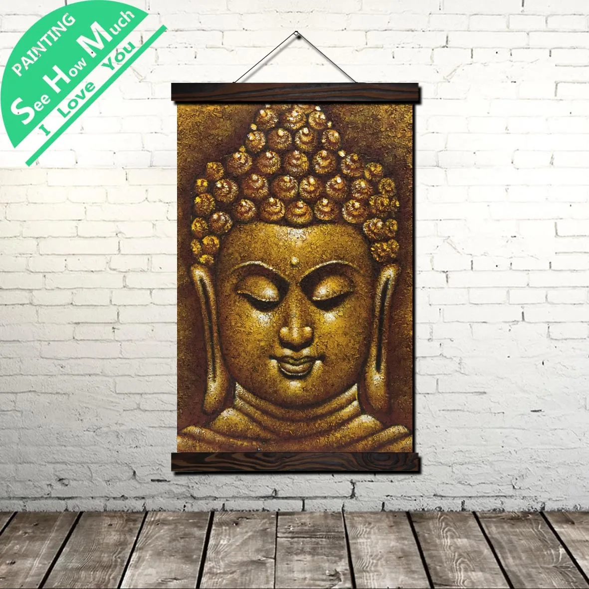 

Budha Painting Scroll Painting Canvas Vintage Poster and Prints Wall Art Pictures Living Room Bedroom Farmhouse Decoration