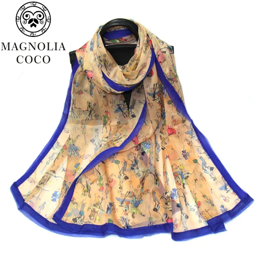 Бренд MAGNOLIA весенне-зимний шарф для женщин модные длинные шарфы с цветочным