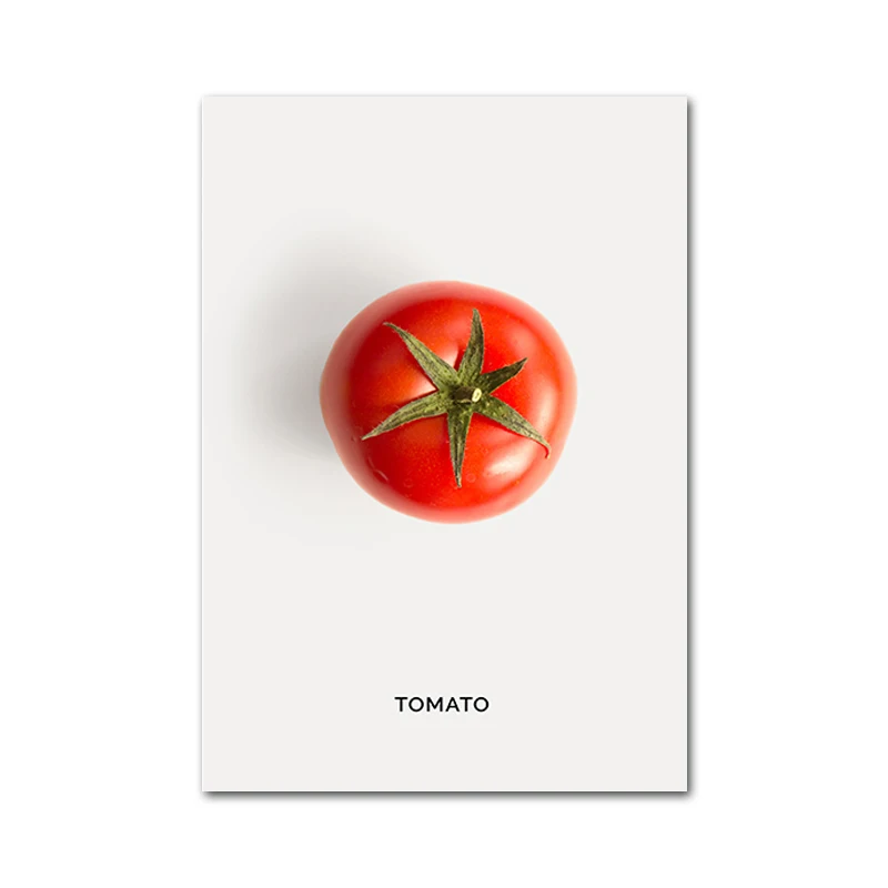 Tomato 16 картины фруктов авокадо ананас Клубника киви плакаты детская столовая гостиная принты Скандинавская Живопись Искусство домашний декор - Цвет: Tomato