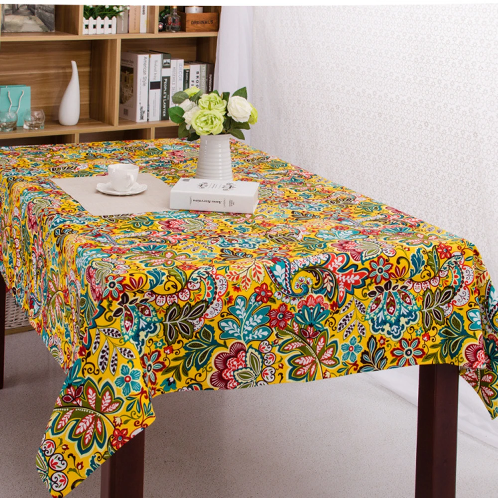 Ретро Цветы и птицы скатерти Ситца водонепроницаемый анти-нефть домашний