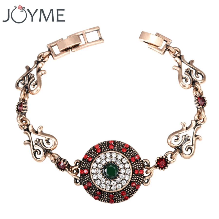 Новый богемный женский браслет с шармами Красный Кристалл бусина золотые