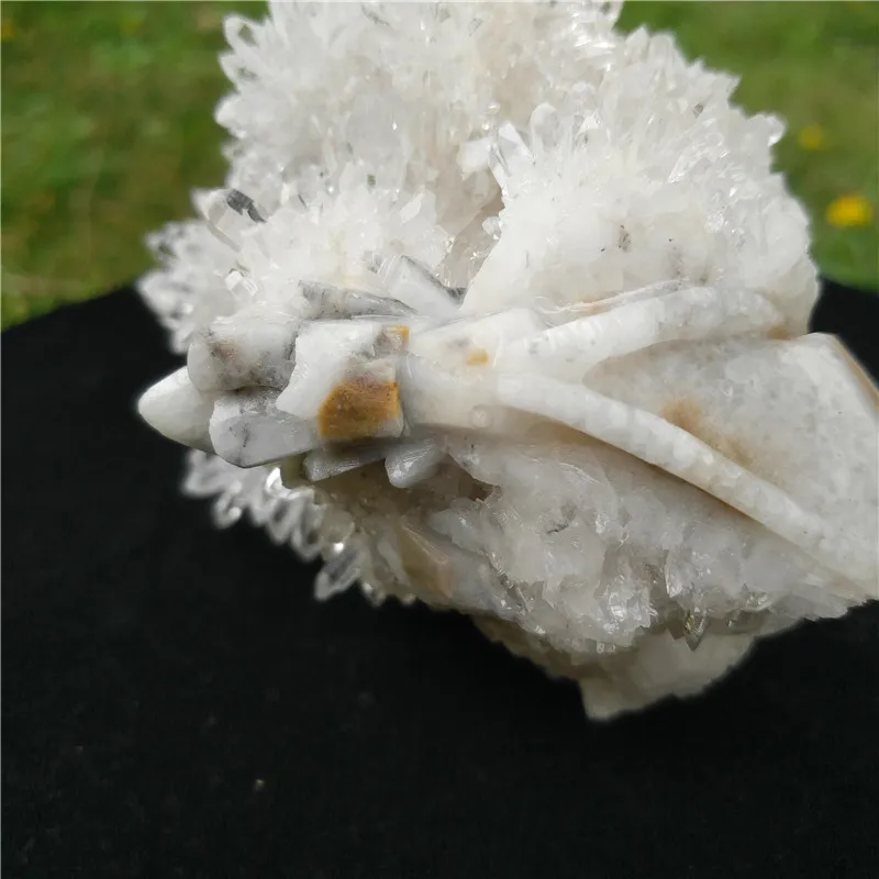 877 г очаровательный хрустальный кластер череп ручная резная фотография для