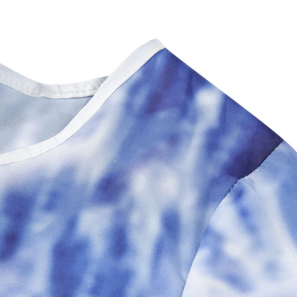 Tie dye рубашка женская с кружевным подолом свободная туника с длинным рукавом Топы Женская футболка Повседневная Женская футболка с длинным рукавом Camiseta Feminina Новинка