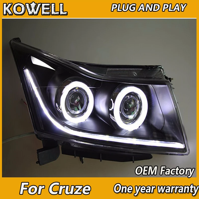 

KOWELL Car Styling for Chevrolet Cruze led headlights 2009 2010 2011 2012-2015 angel eye led drl H7 hid Bi-Xenon Lens low beam