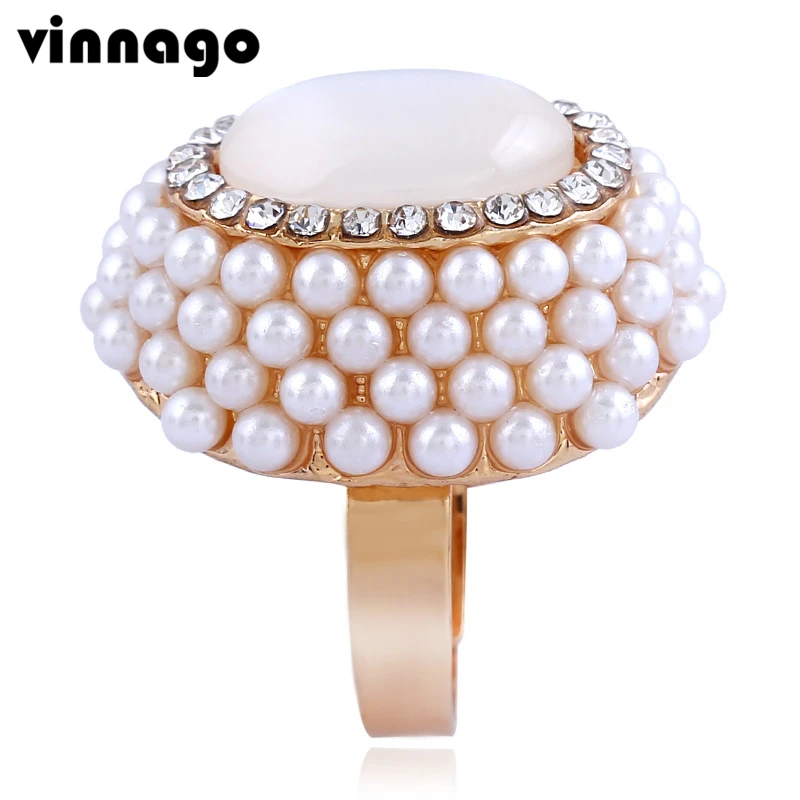 Искусственный жемчуг горный хрусталь опал Регулируемые кольца уникальный