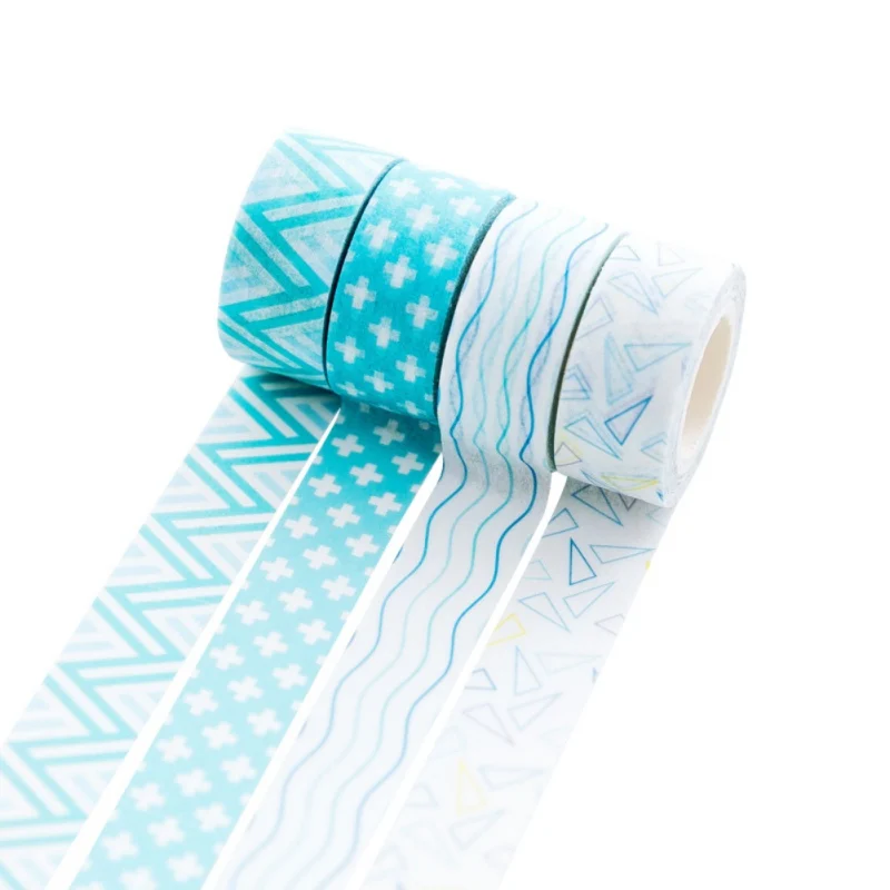 4 шт. геометрический Washi клейкая лента Стикеры DIY декоративная клейкая лента, Канцелярия клейкой ленты Скрапбукинг Планировщики
