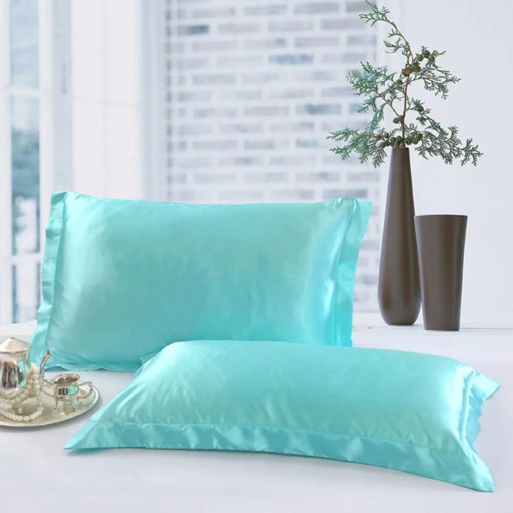 

1/2 Pcs/Set New Standard Size Polyester Satin Pillowcase ,100% Imitation Silk Solid Color Soft Comfortable Pillow Cover28