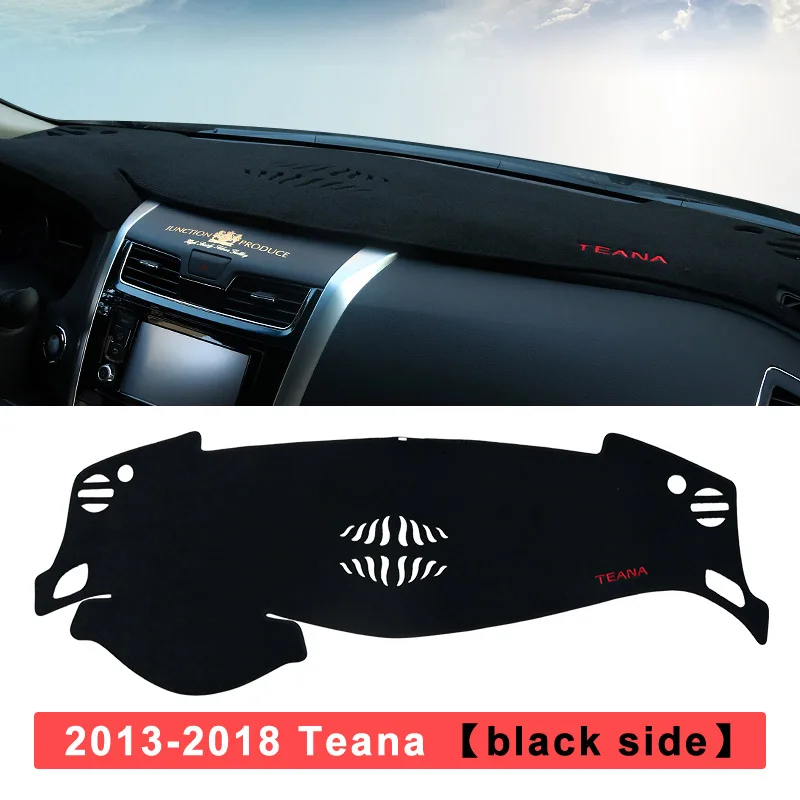 Black Side Приборной панели автомобиля охватывает мат избежать светильник Pad козырек от солнца Ковры Анти-УФ LHD для Nissan Teana Altima L33 2013 - Название цвета: Black Side