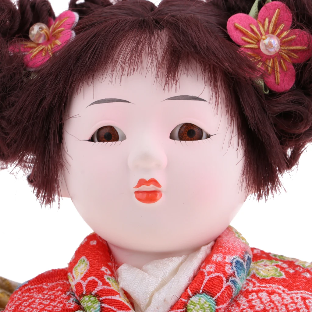 

9'' Delicate Japanese Kimono Ponytail Dolls Oriental Dolls Figure Oriental Model Home Decoration Collection Accessory