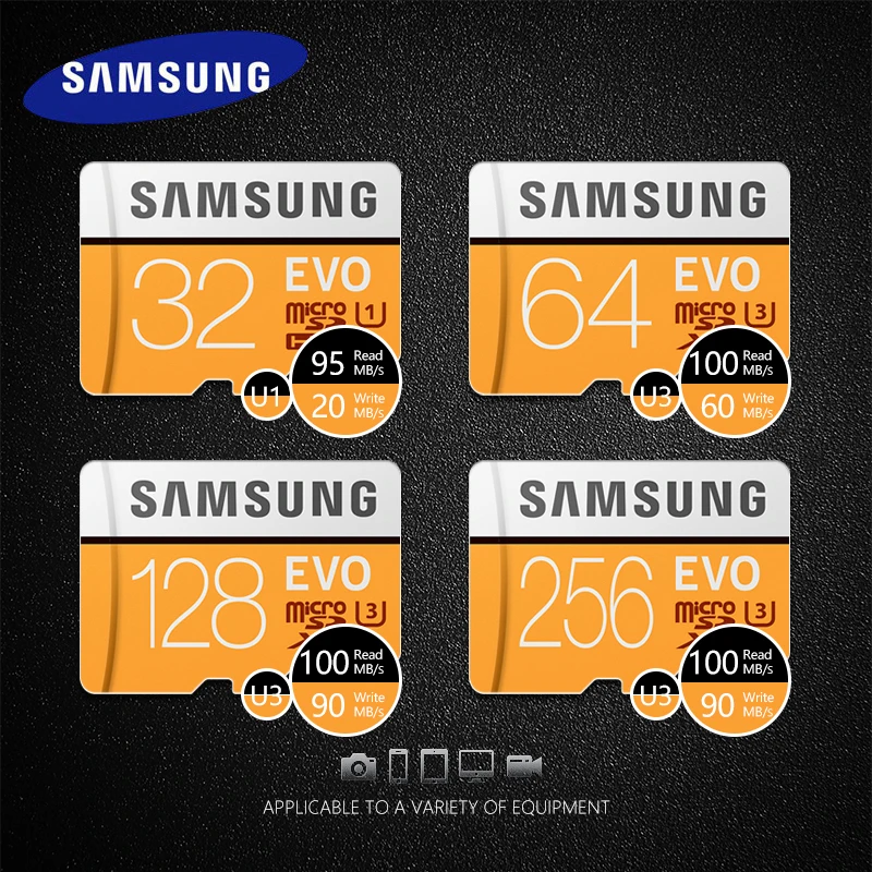 Карта памяти Microsd SAMSUNG EVO Plus Micro SD карта, 32 ГБ, 64 ГБ 512 ГБ 256 ГБ SDHC/SDXC Класс EVO+ класс 10 C10 UHS TF карты Модуль памяти Transflash карты памяти Microsd карта
