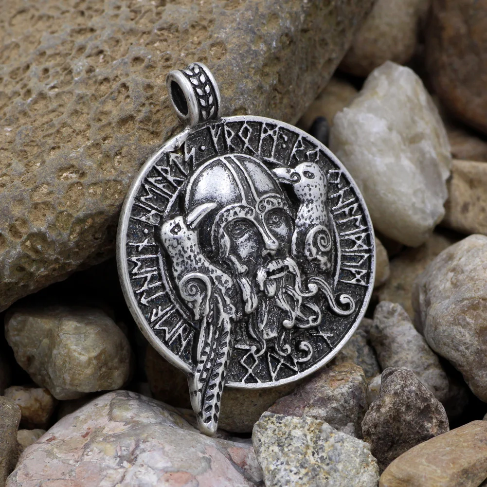 Youe shone Men odin с воронами подвеска символикой викингов амулет кулон вороном норсе