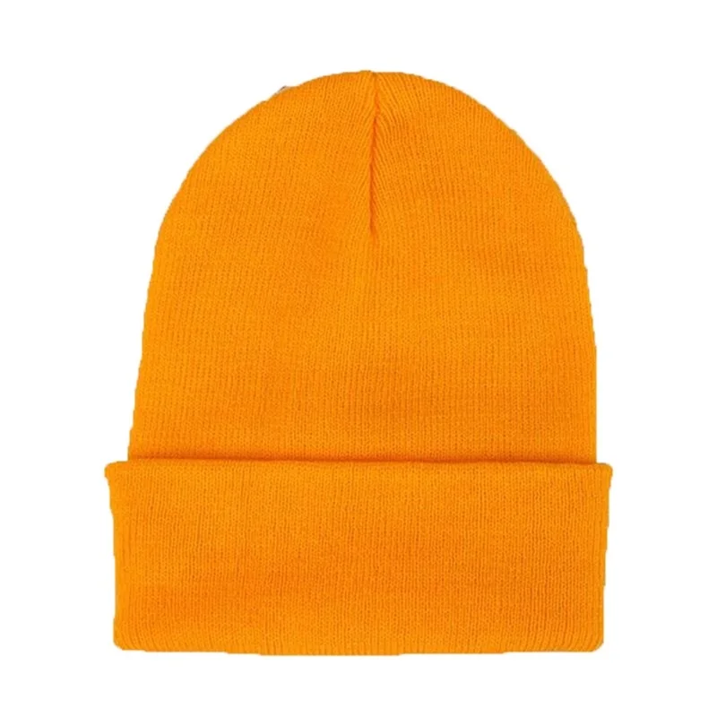 Orange Yellow 5 шт. DIY Индивидуальный Дизайн Пользовательский логотип осень зима сплошной цвет вязаные шапки Скалли бини для мужчин женщин команда бренд настроить - Цвет: Orange Yellow