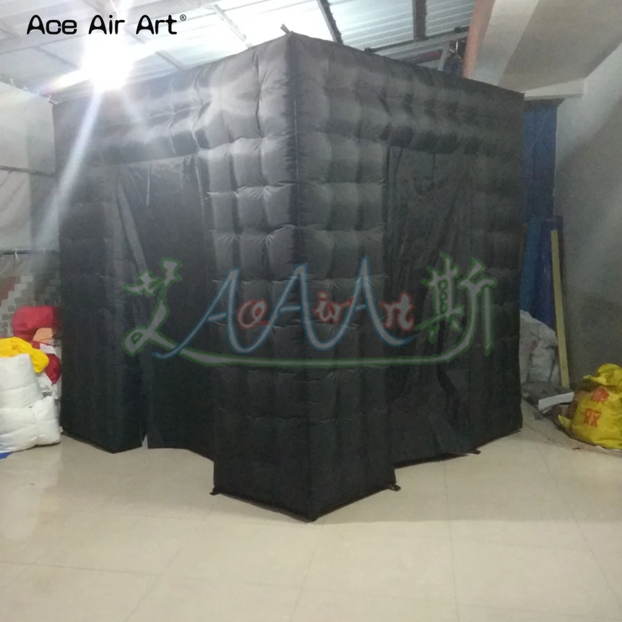 2 4 м черная наружная светодиодная квадратная палатка надувная фотобудка