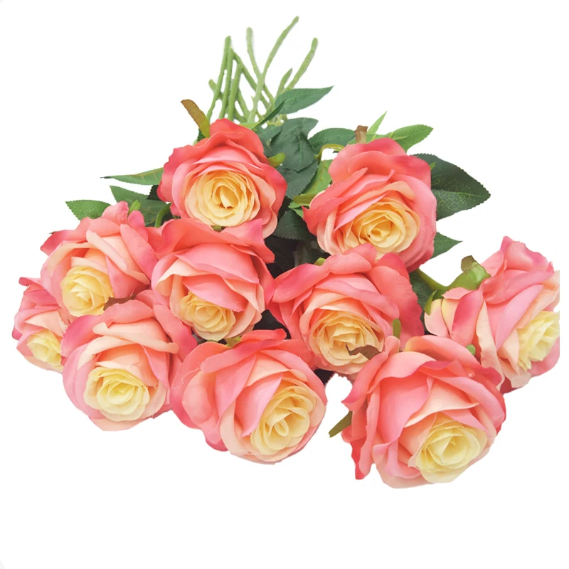 5pcs/Lot Real Touch Spring Latex Flowers Artificial Rose Bouquets for A Wedding Home Office Decor DIY Handmade Flower | Дом и сад