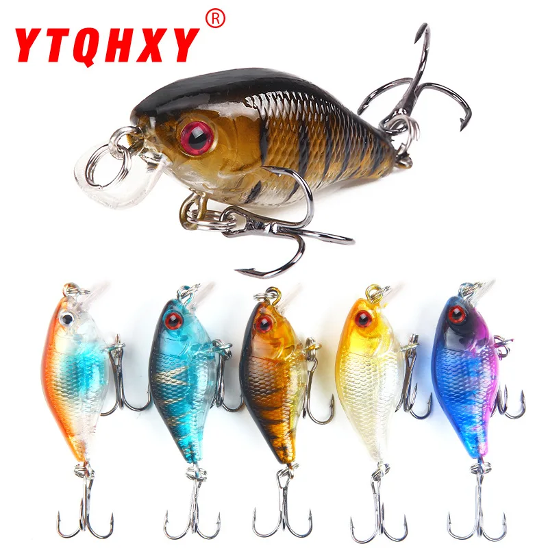 Рыболовные приманки Minnow, 4 см, 4,6 г, 3D глаза, пластиковая жесткая приманка, воблеры с 6# крючками, искусственные японские плавающие приманки, рыболовные снасти