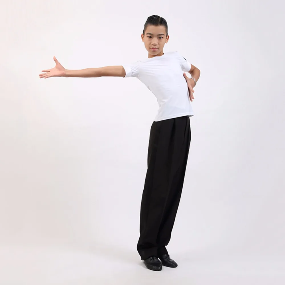 Рубашка нейлоновая для латиноамериканских танцев Черная/белая 10392 | Тематическая