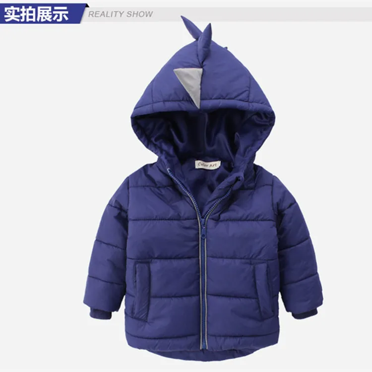 46119BLUE Детское пальто на мальчика детская куртка верхняя одежда для мальчиков детские тренчи яркая одежда с рисунками динозавров одежда для малышей - Цвет: 46119BLUE