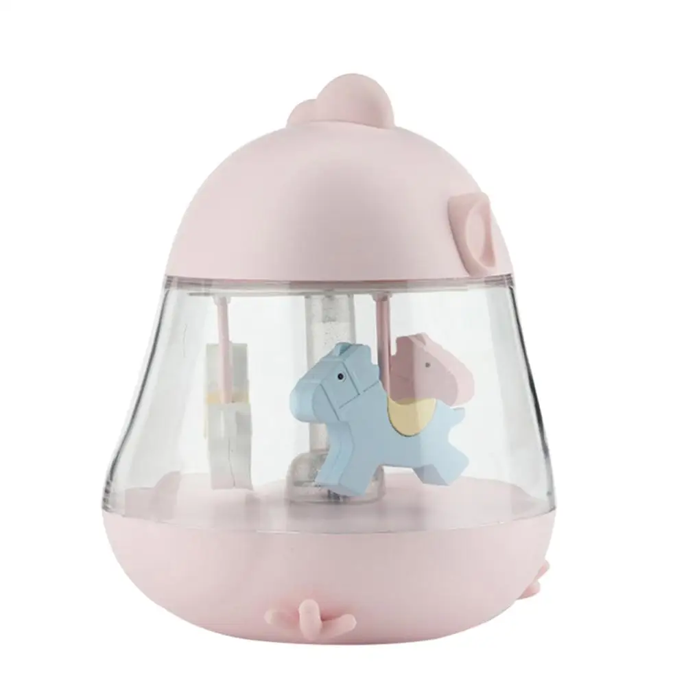 Pink Светодиодный ночник плафоны для ламп мечта музыкальная карусель коробка свет поворот лошадь подарки креативная музыкальная шкатулка ночник с таймером сенсорный#007 - Цвет: Pink