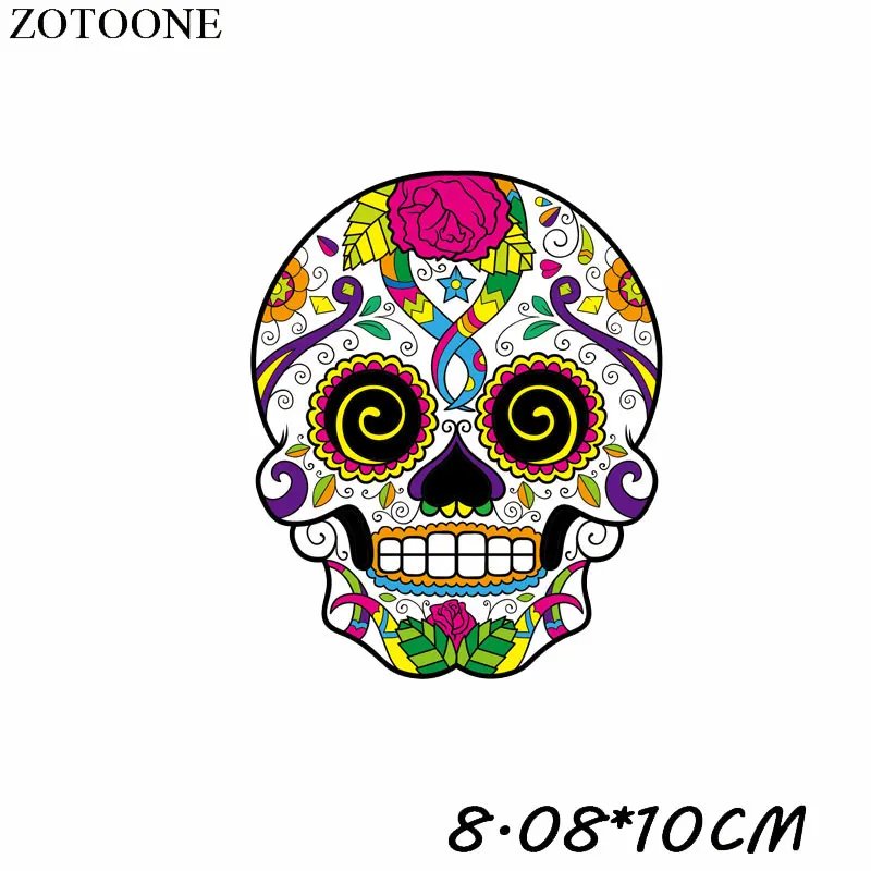 Нашивки ZOTOONE для одежды с изображением сахара черепа термотрансферные нашивки