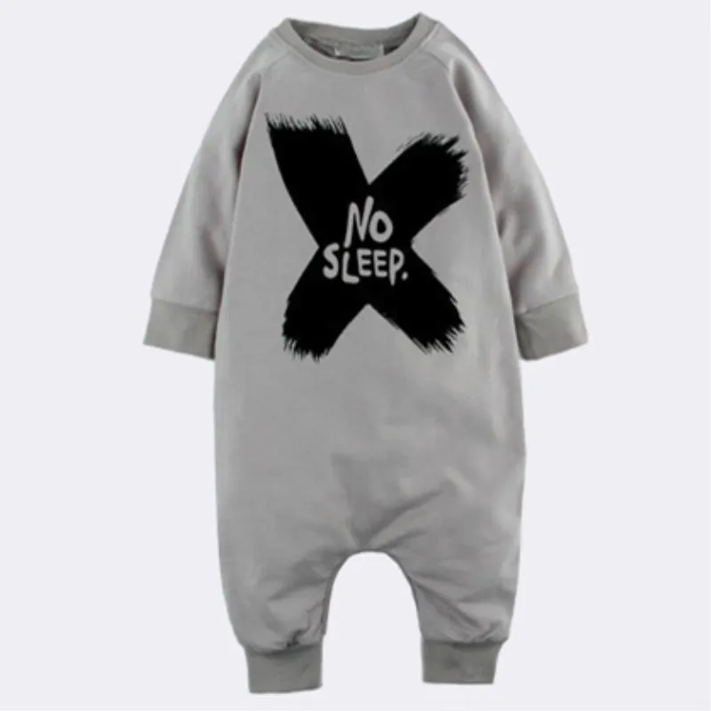 Autumn Baby Rompers Newborn Toddler Boy Outfits Long Sleeve Letter Print Jumpsuit To The Monn No Sleep Onesie |