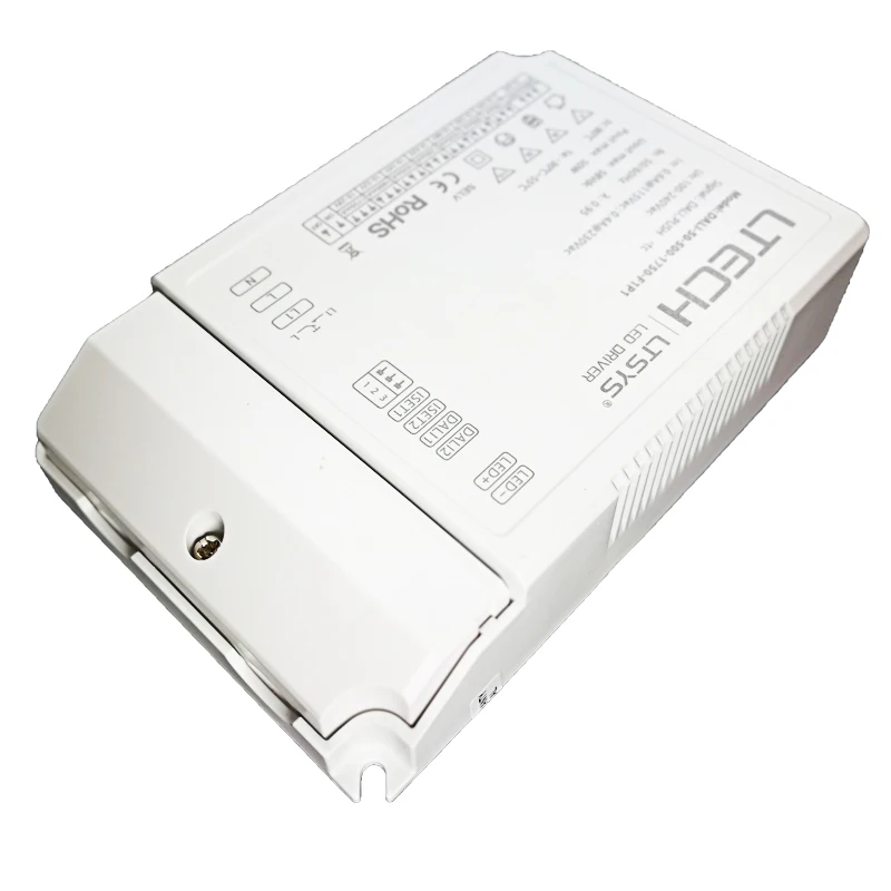 DALI-50-500-1750-F1P1 интерфейс DALI для управления диммерами, AC100-240V вход; 500-1750mA 50 Вт Выход; Dali/Push Dim DALI регулируемый светодиодный трансформатор
